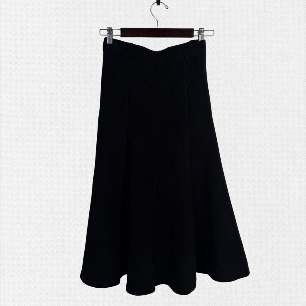 OGL  Midi A-line Skirt Womens S  Black Thick FuzzLuxe Essential  Minimalist Cozy